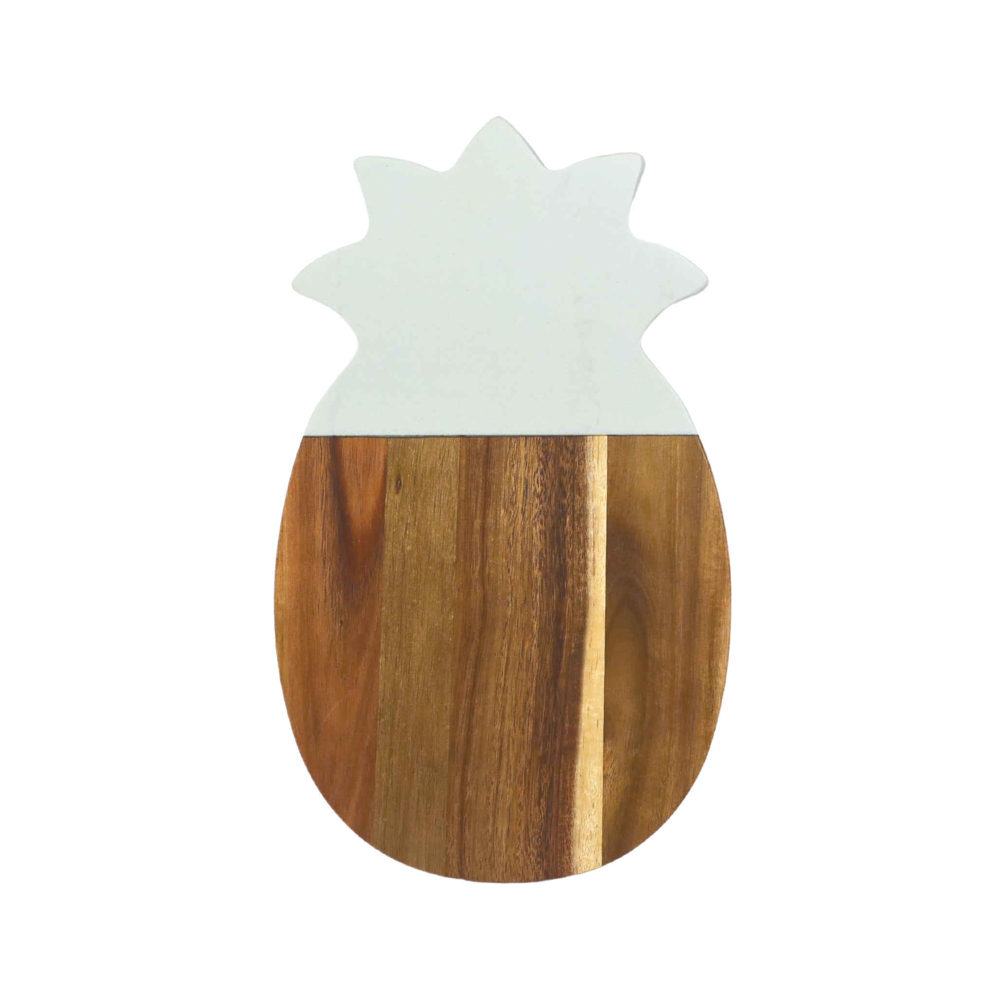 White Marble and Acacia Wood Pineapple Board - AroundTheWineCooler