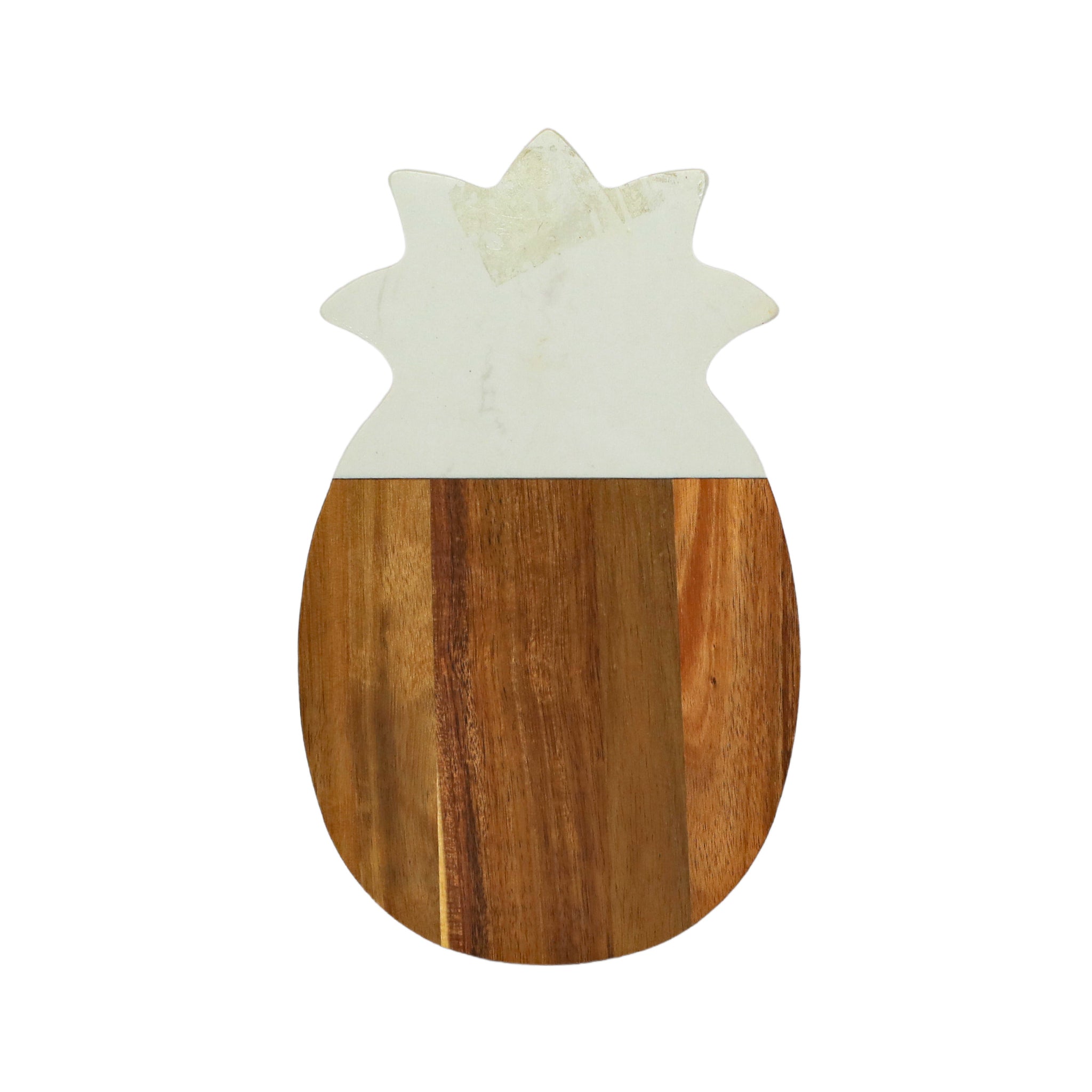 White Marble and Acacia Wood Pineapple Board - AroundTheWineCooler