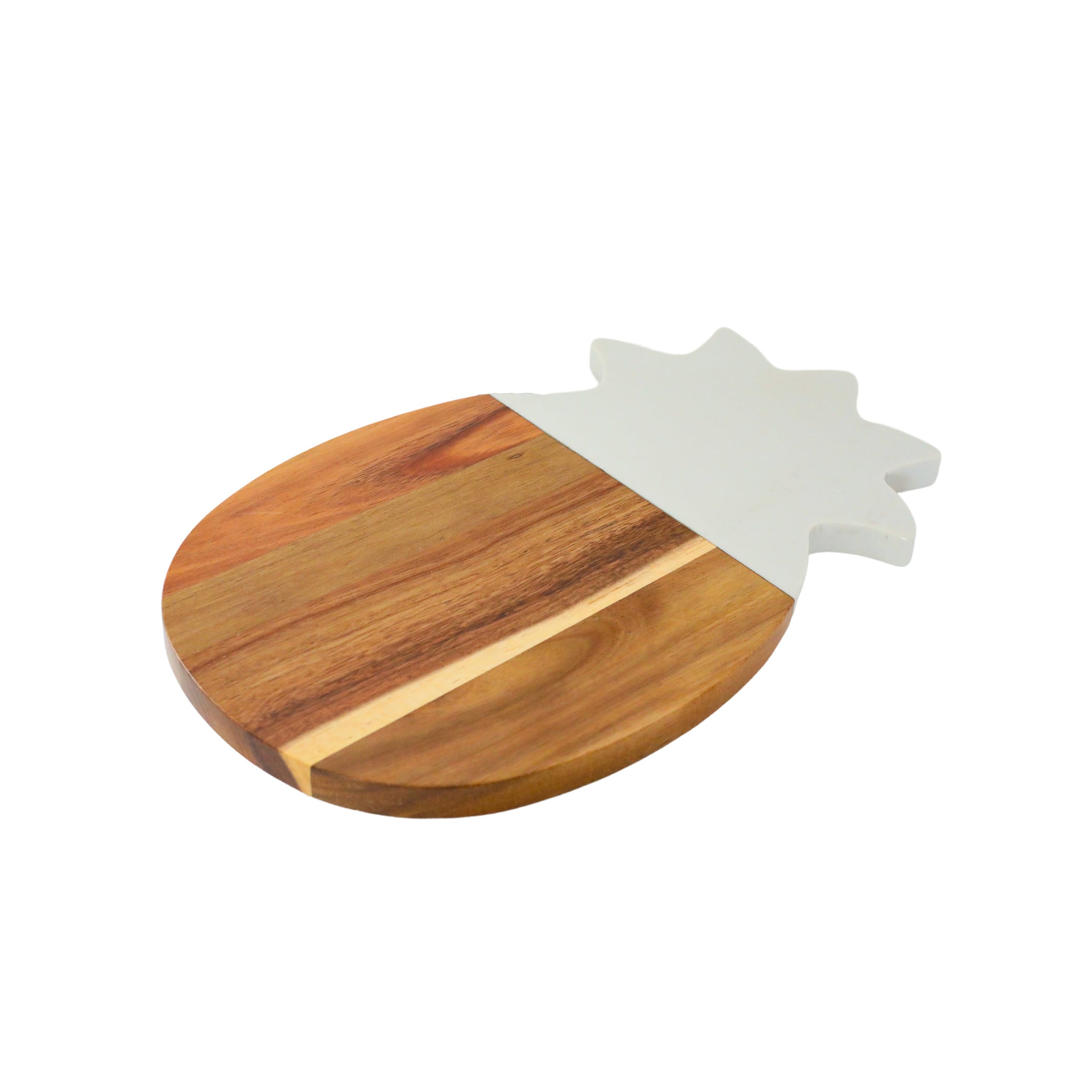 White Marble and Acacia Wood Pineapple Board - AroundTheWineCooler