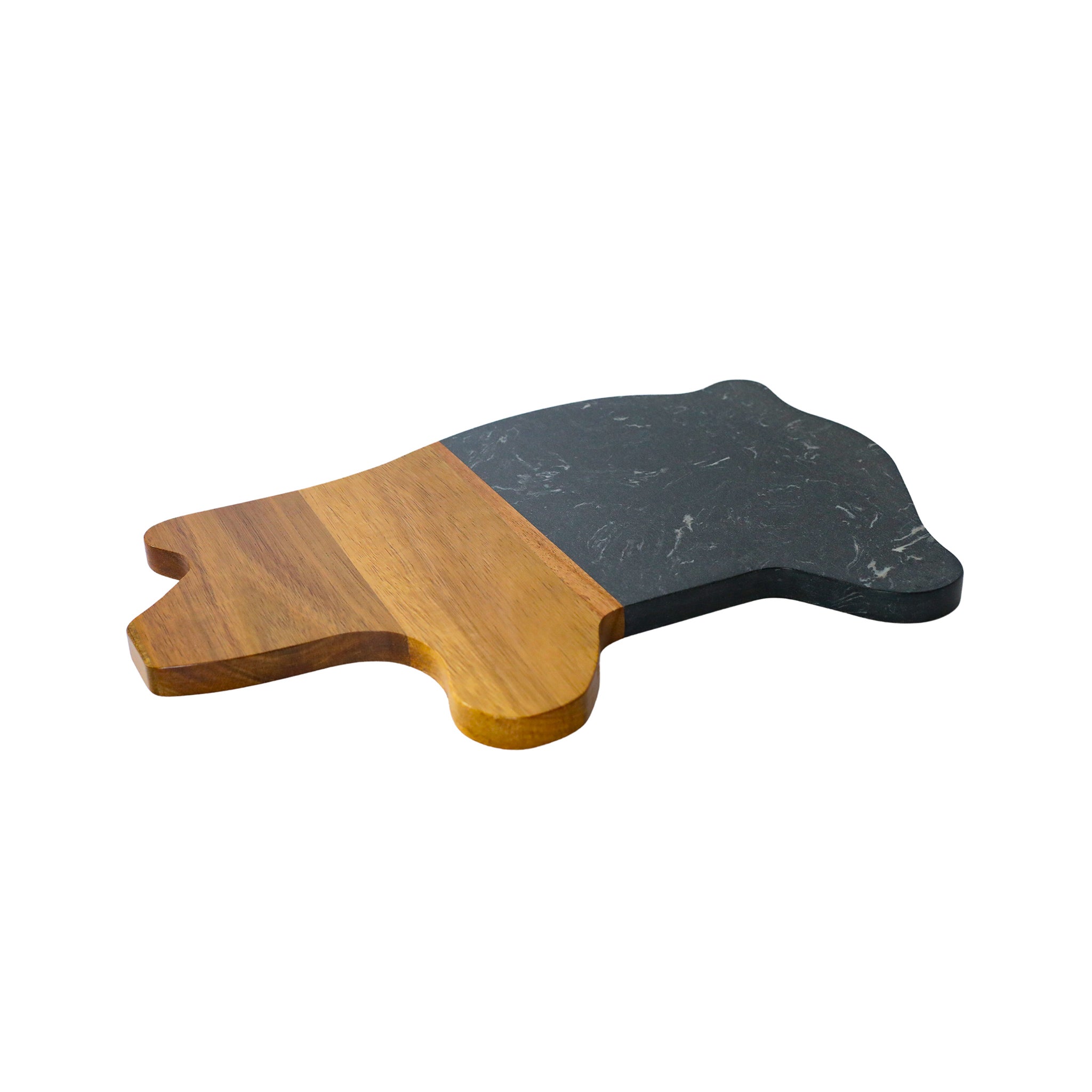 Black Marble and Acacia Wood Pig Board - AroundTheWineCooler