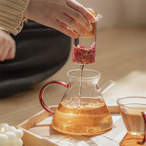 Modern Glass Tea Kettle Set - Teapot & Tea Cups Set - AroundTheWineCooler