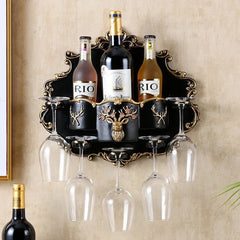 European Style Wine Rack, Multi - Function Hanging Bottle and Glass Holder for Homes, Space - Saving Wine Storage Solution - AroundTheWineCooler