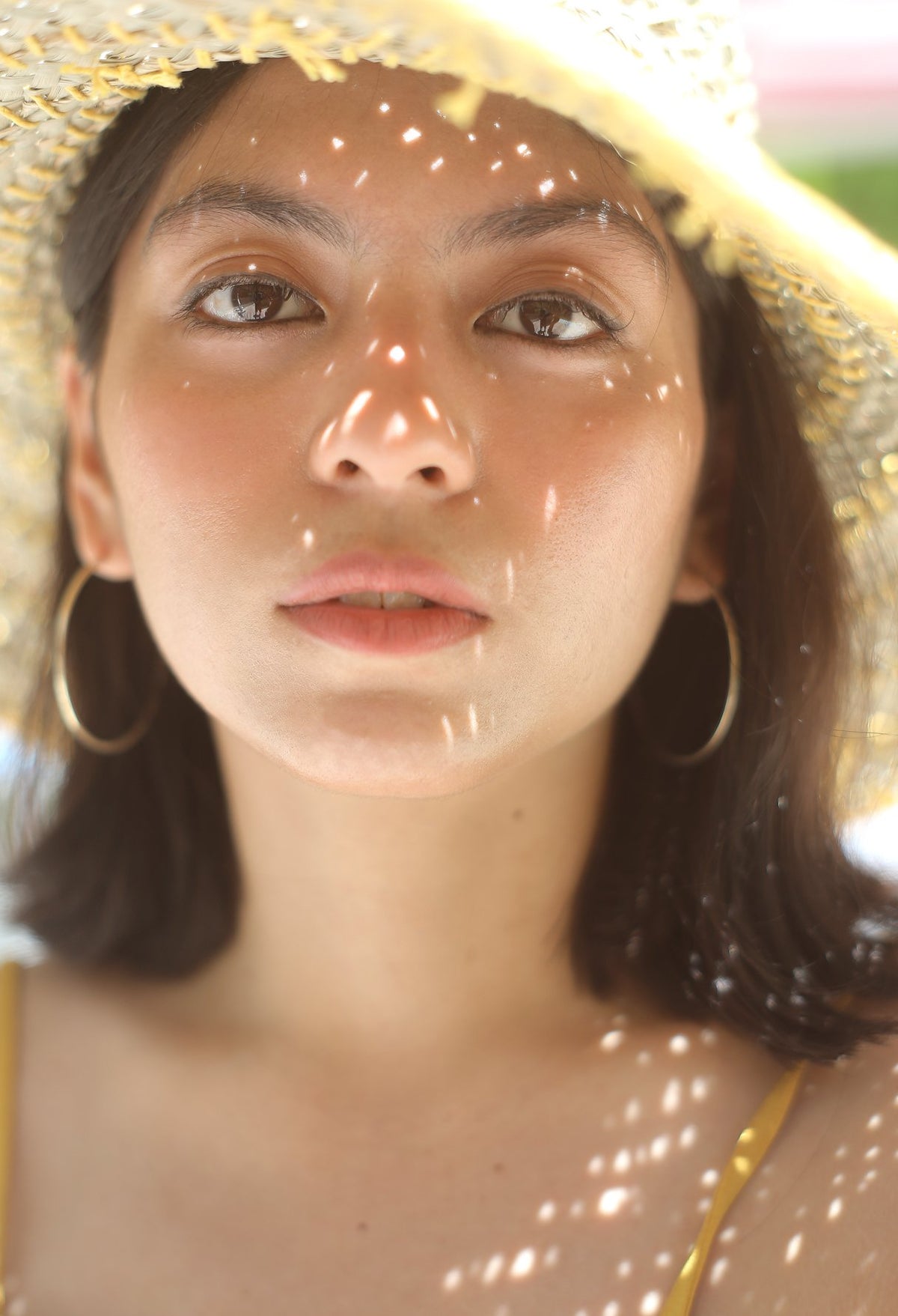Balinese Pecatu Wide Round Straw Hat In Butter Yellow - AroundTheWineCooler