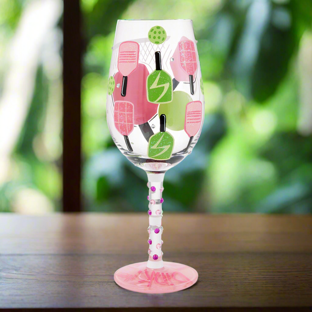 Dink then Drink Wine Glass- Lolita -Hand-Painted
