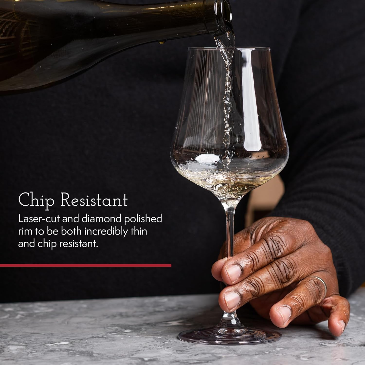 Standart Crystal Wine Glasses, Set of 2 with Gift Box - Premium, Universal Wine Glass for Red and White Wine - Dishwasher Safe, Lead - Free, 16 Oz. - AroundTheWineCooler