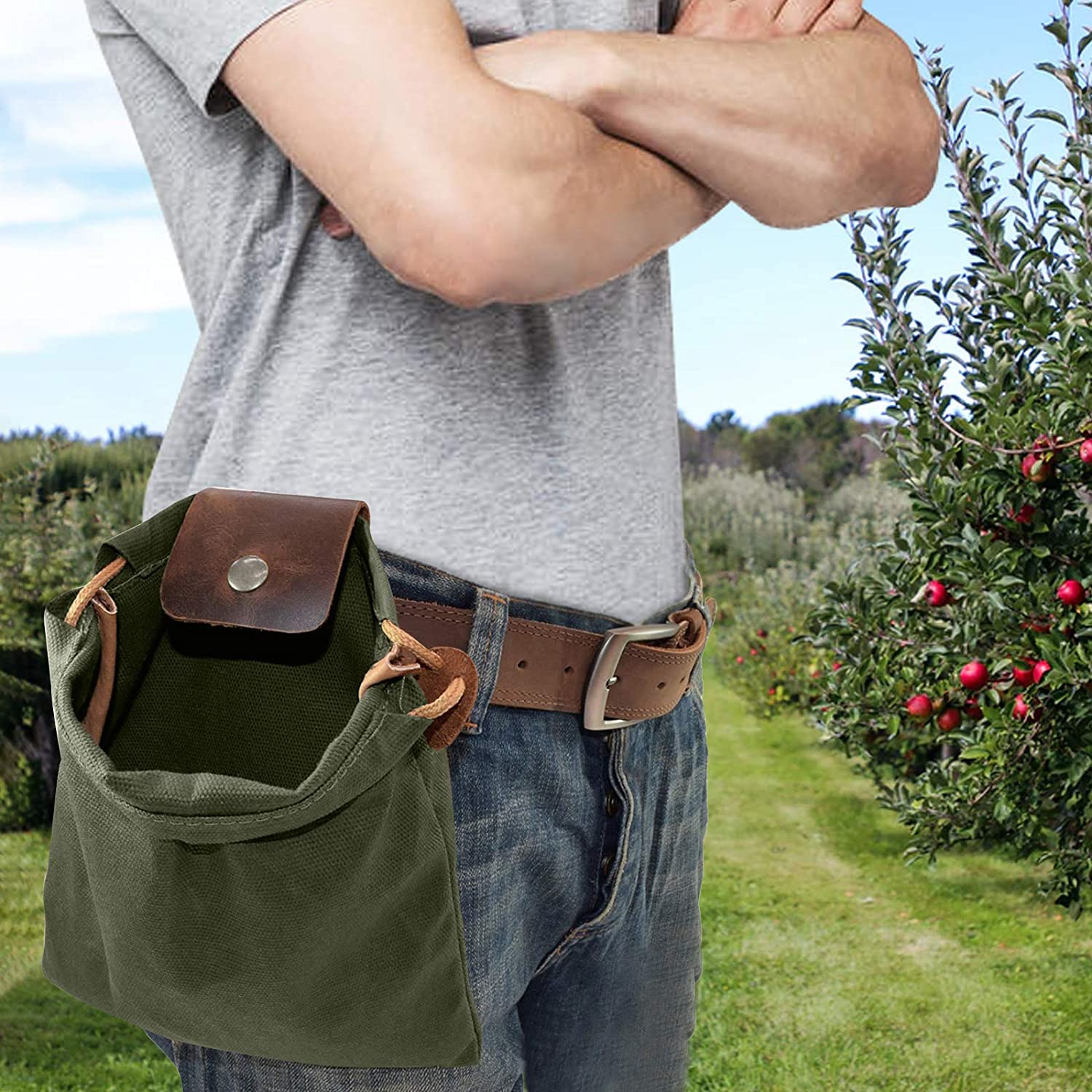 Hiking Portable Folding Waist Bag Camping Berry Storage Bag - AroundTheWineCooler