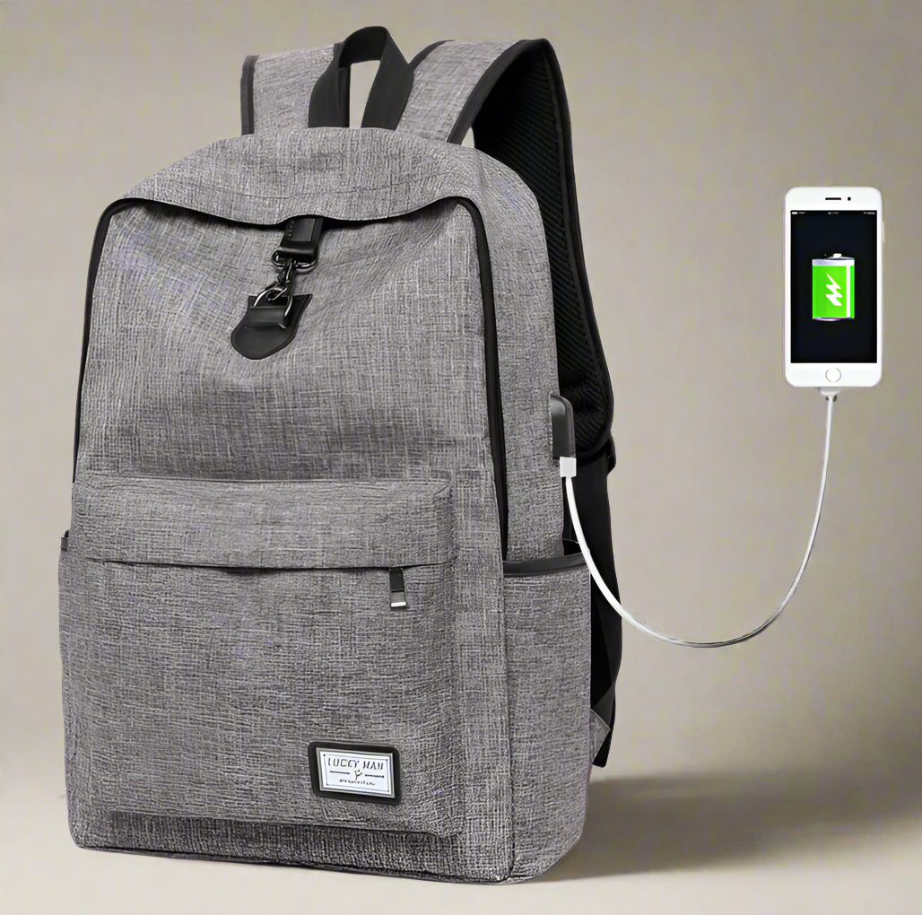 High Quality Grey Anti Theft Backpack - AroundTheWineCooler
