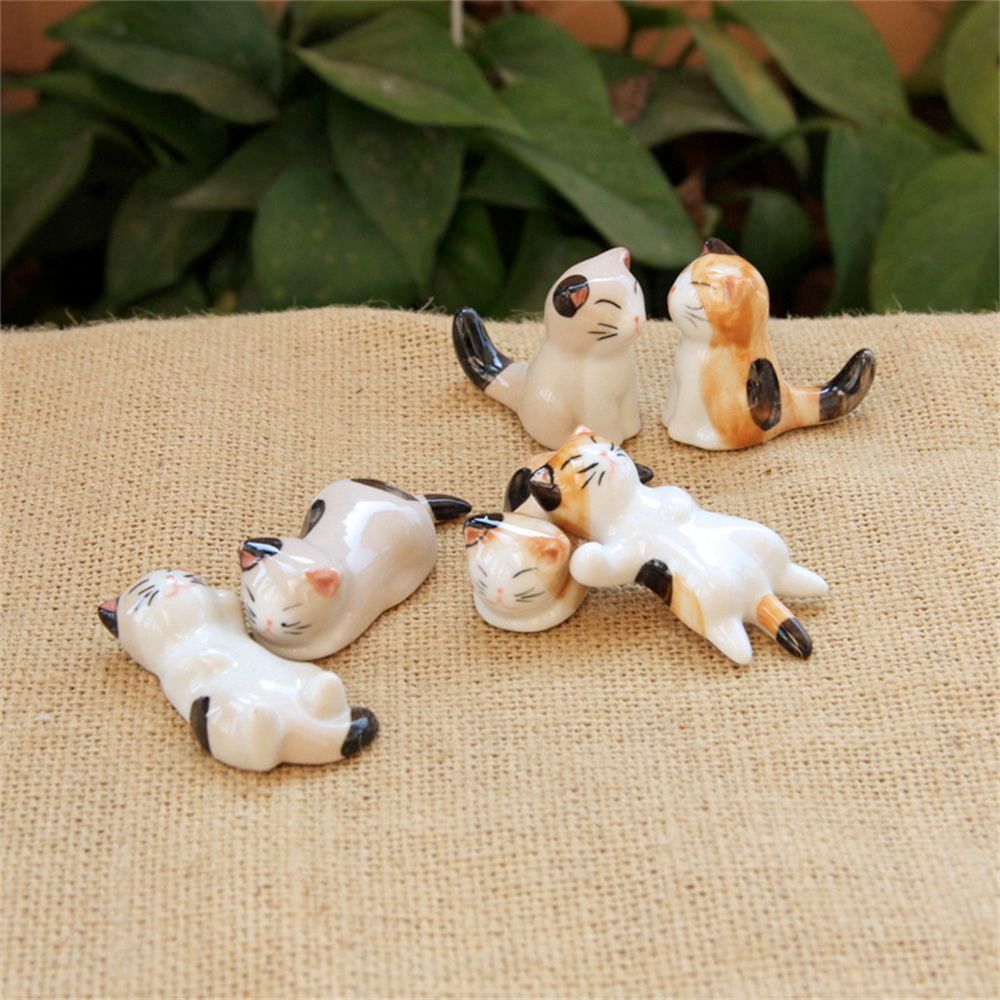 Porcelain Cat Chopstick Holders Set - AroundTheWineCooler