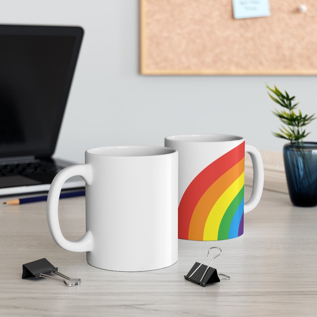 Rainbow Love Mug 11oz - AroundTheWineCooler