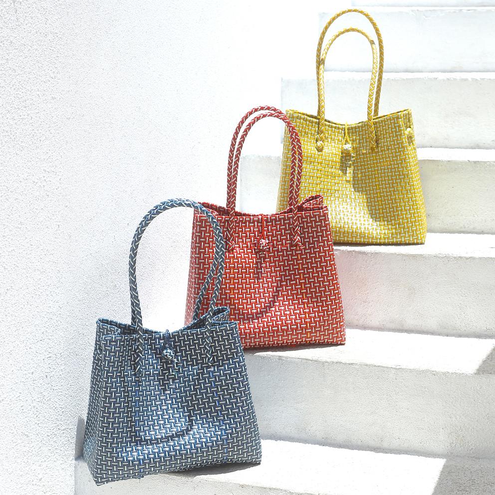 Toko Recycled Woven Tote Bag, in Navy - AroundTheWineCooler