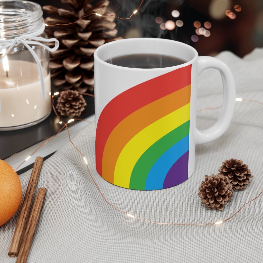 Rainbow Love Mug 11oz - AroundTheWineCooler
