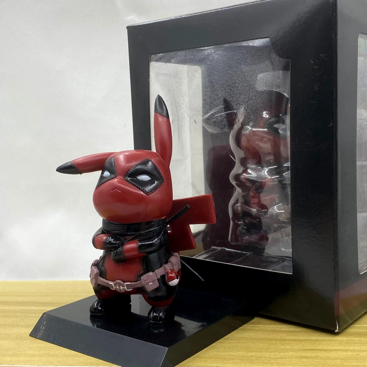 Pikachu Cos Deadpool Figure Q-Version Pikachu Action Figures Statue Model Desk Decoration Collection Dolls Toys Chrismas Gift