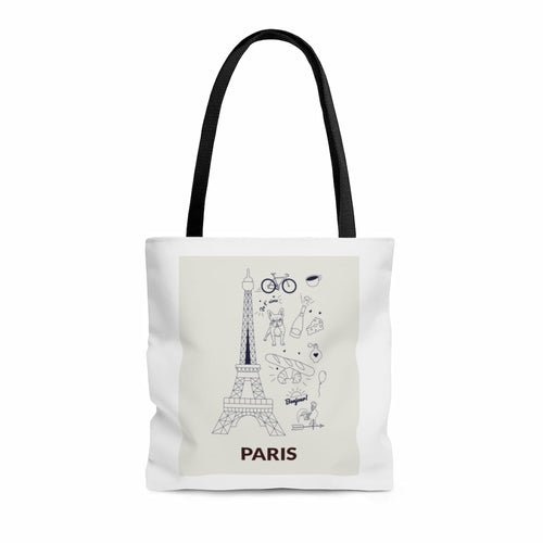 Symbols of PARIS Everyday Tote Bag Medium - AroundTheWineCooler
