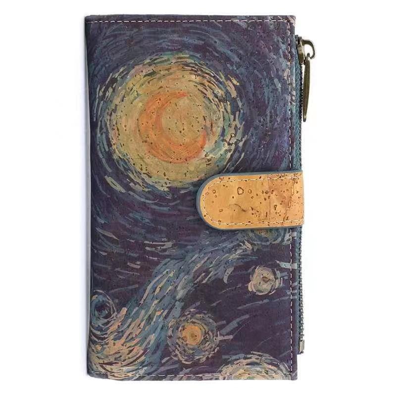 Cork wallet pattern women zipper card vegan wallet RFID BAGD - 141 - AroundTheWineCooler