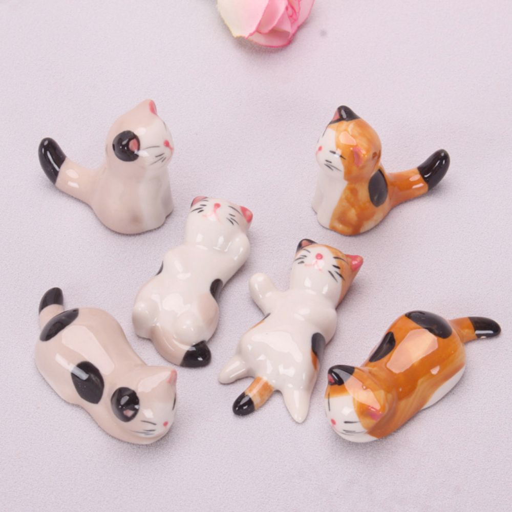 Porcelain Cat Chopstick Holders Set - AroundTheWineCooler