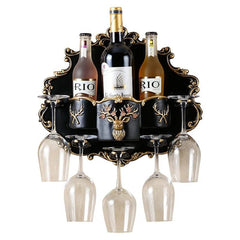 European Style Wine Rack, Multi - Function Hanging Bottle and Glass Holder for Homes, Space - Saving Wine Storage Solution - AroundTheWineCooler