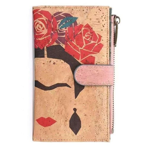 Cork wallet pattern women zipper card vegan wallet RFID BAGD - 141 - AroundTheWineCooler