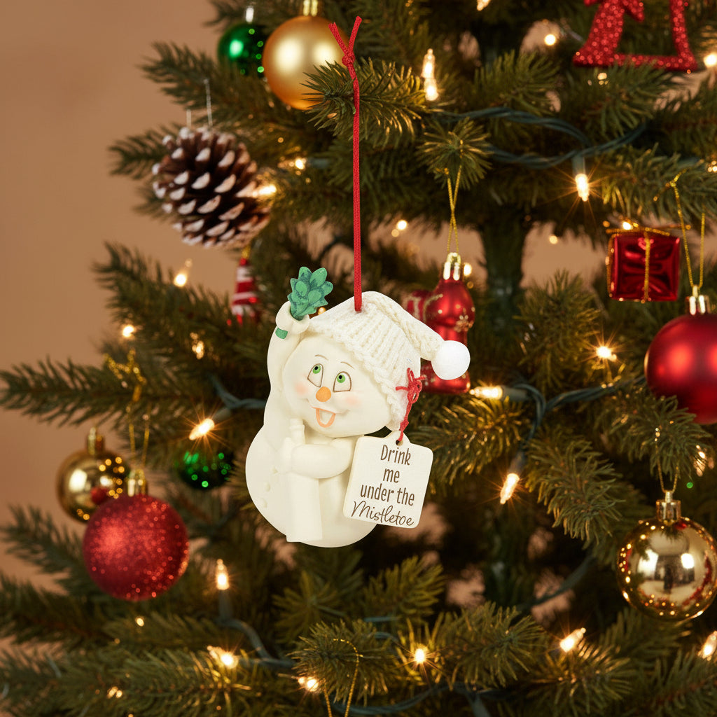 Drink Me Under The Mistletoe - Holiday Ornament