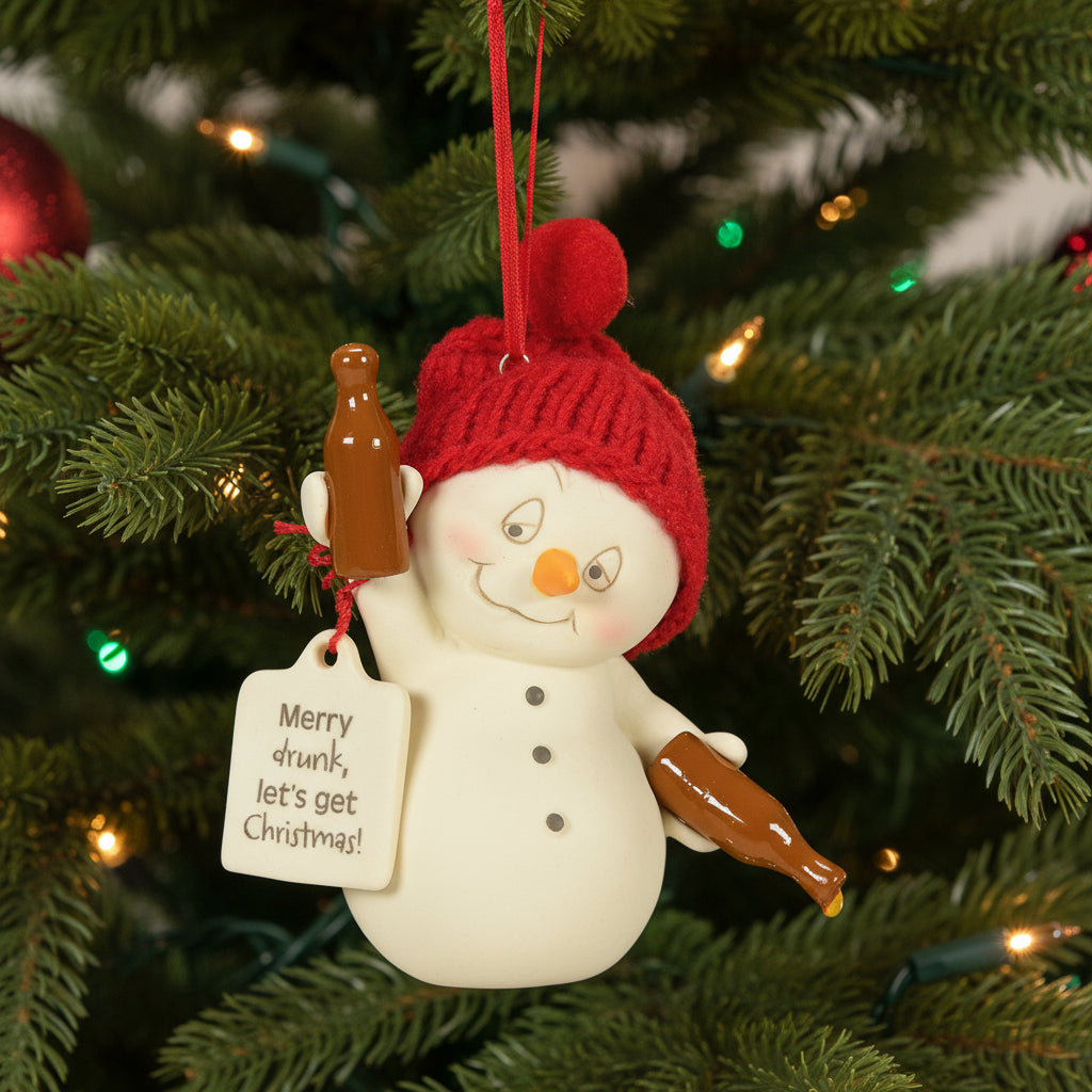 Merry Drunk Christmas ornament- Holiday Ornament