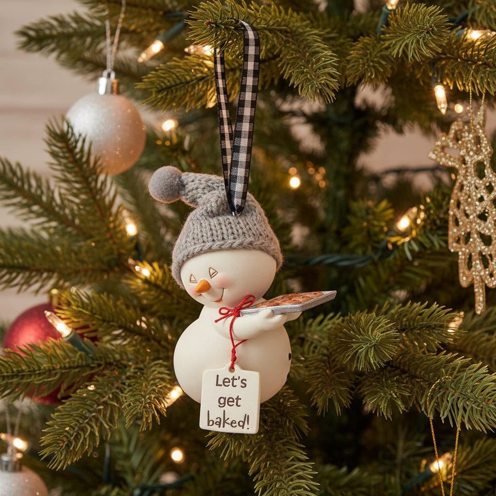 Snow Please Lets Get Baked ornament- Holiday Ornament