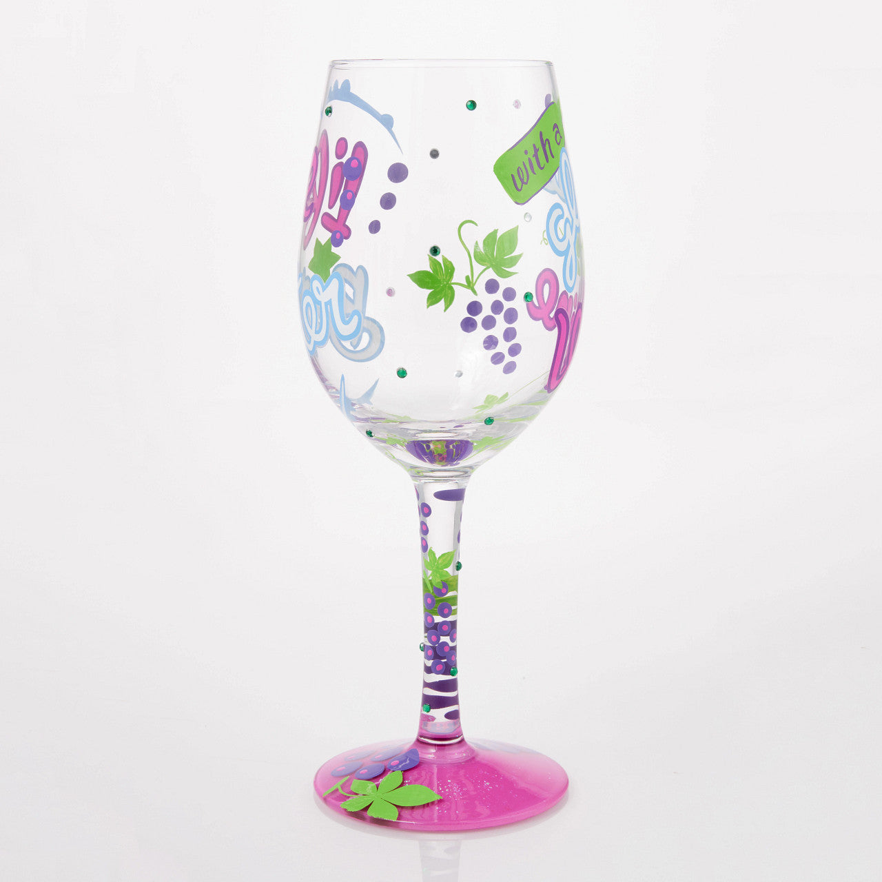 Life is Better with Wine Glass- Lolita -Hand-Painted