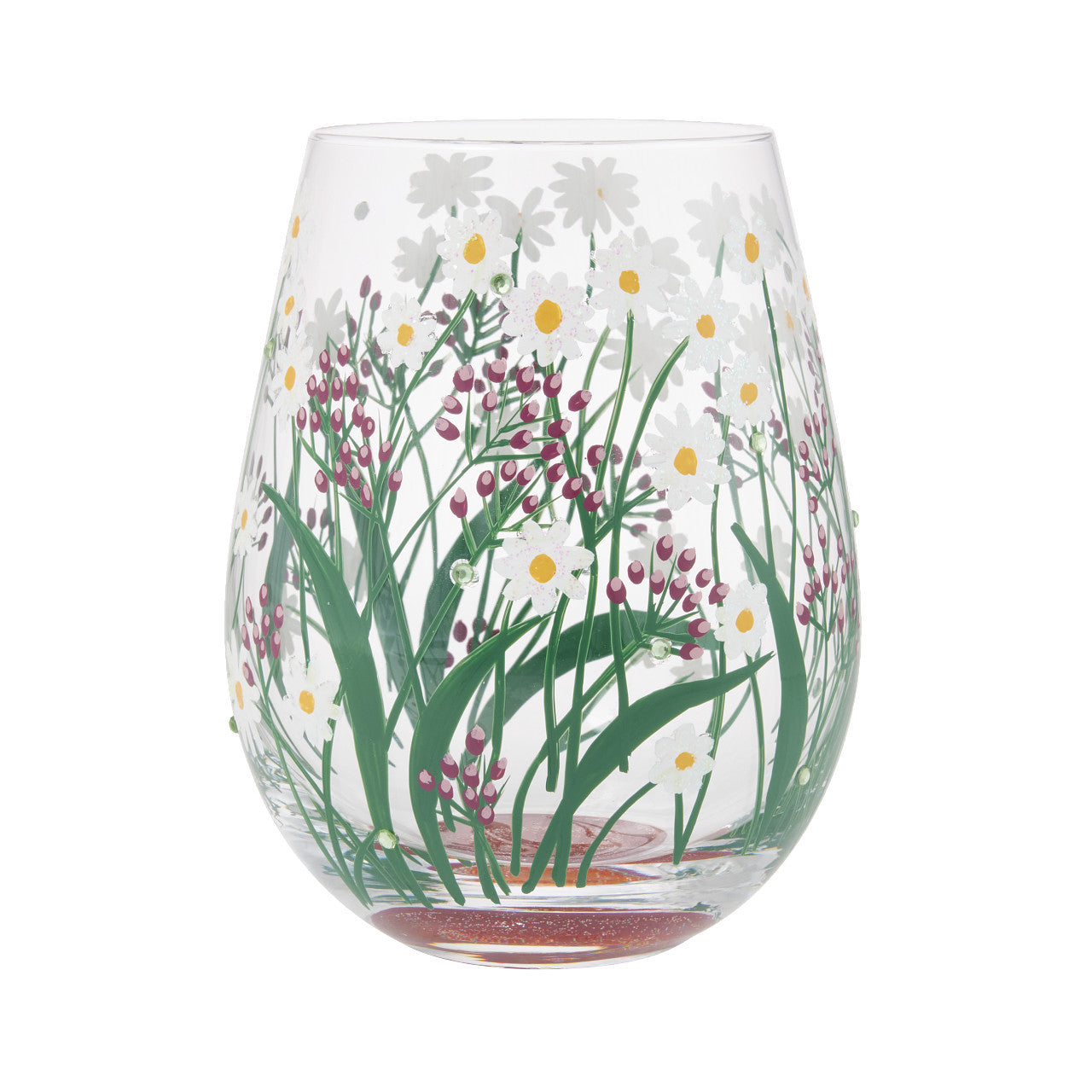 Stemless Delicate Florals Wine Glass- Lolita