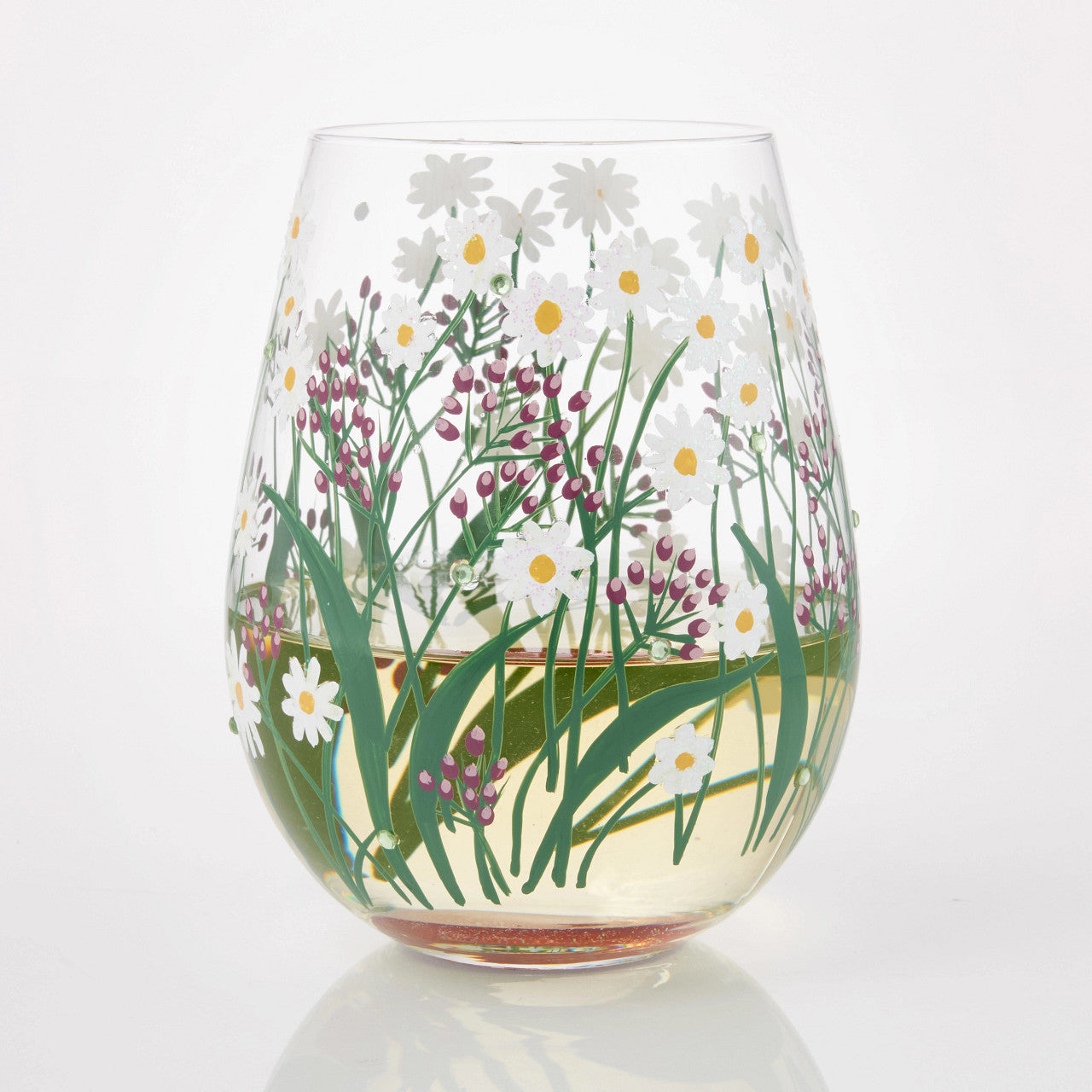 Stemless Delicate Florals Wine Glass- Lolita