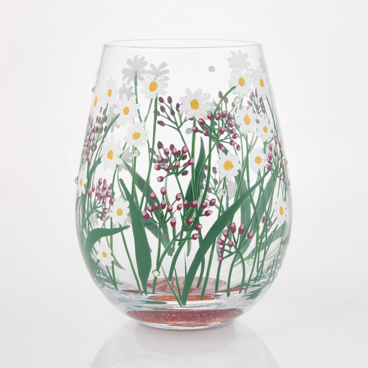 Stemless Delicate Florals Wine Glass- Lolita