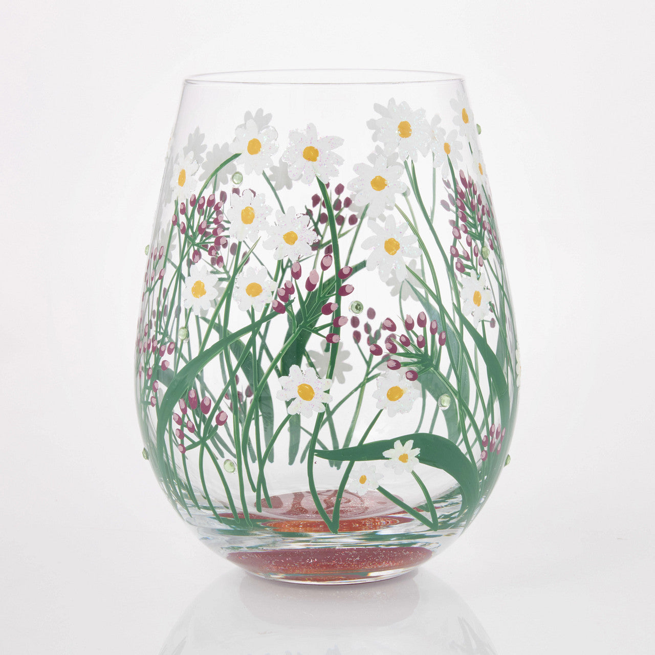 Stemless Delicate Florals Wine Glass- Lolita