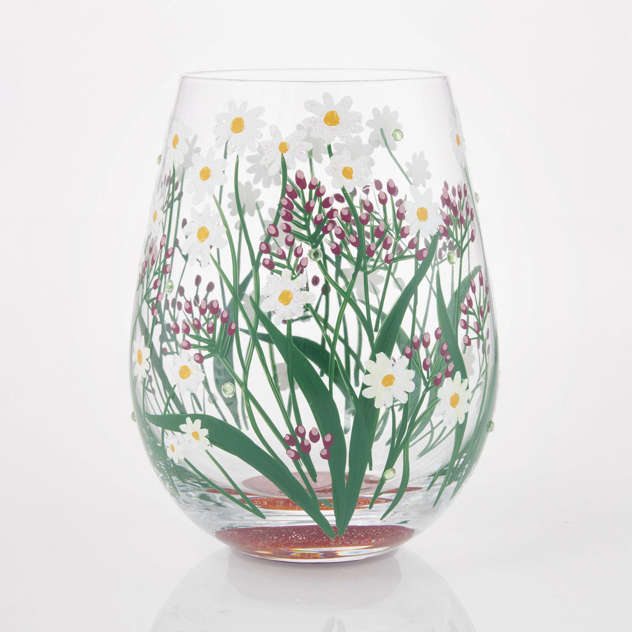 Stemless Delicate Florals Wine Glass- Lolita