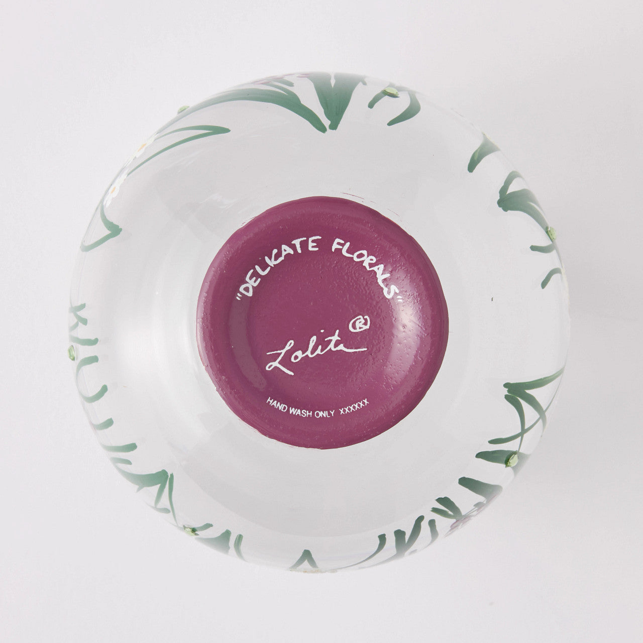 Stemless Delicate Florals Wine Glass- Lolita