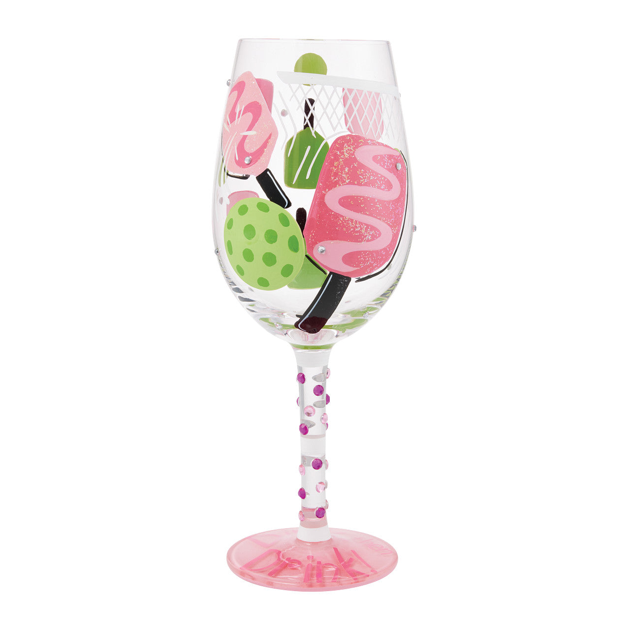 Dink then Drink Wine Glass- Lolita -Hand-Painted