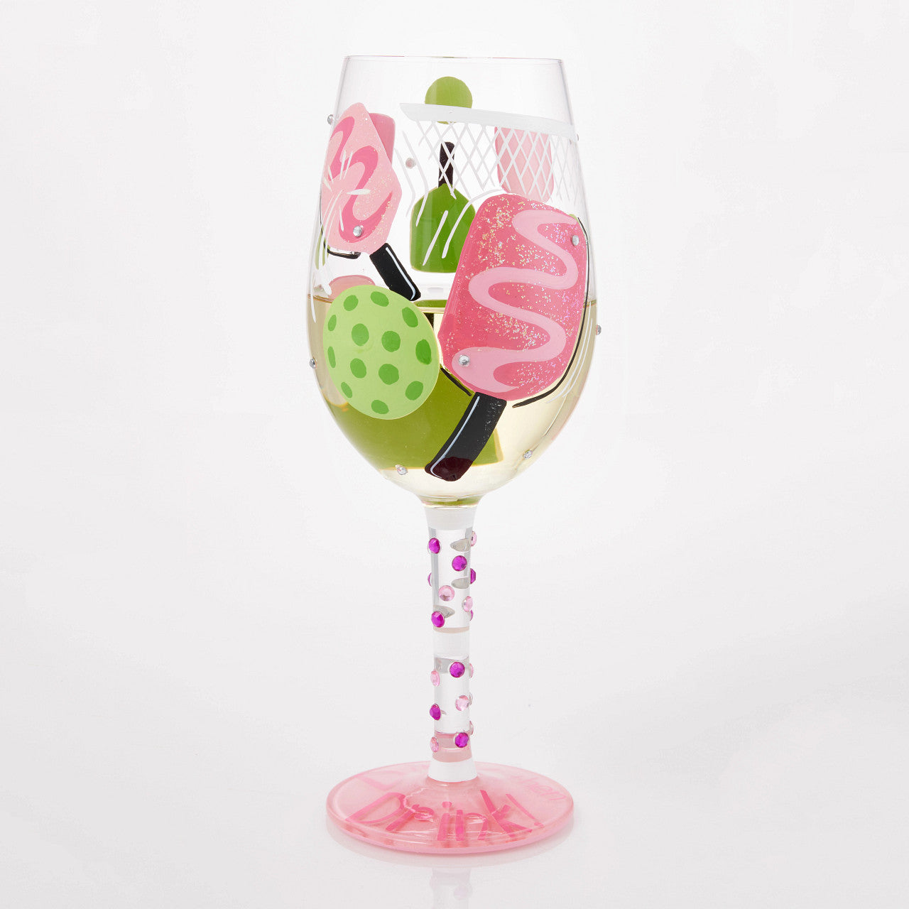 Dink then Drink Wine Glass- Lolita -Hand-Painted