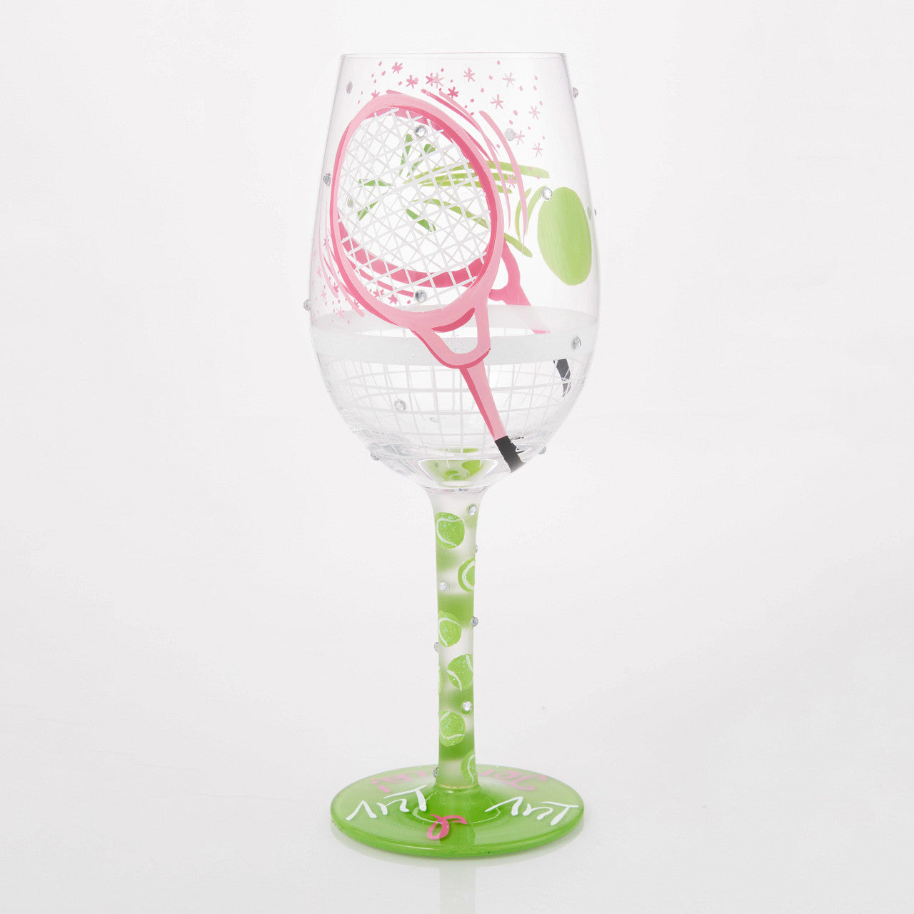 I Luv Luv Tennis Wine Glass- Lolita -Hand-Painted