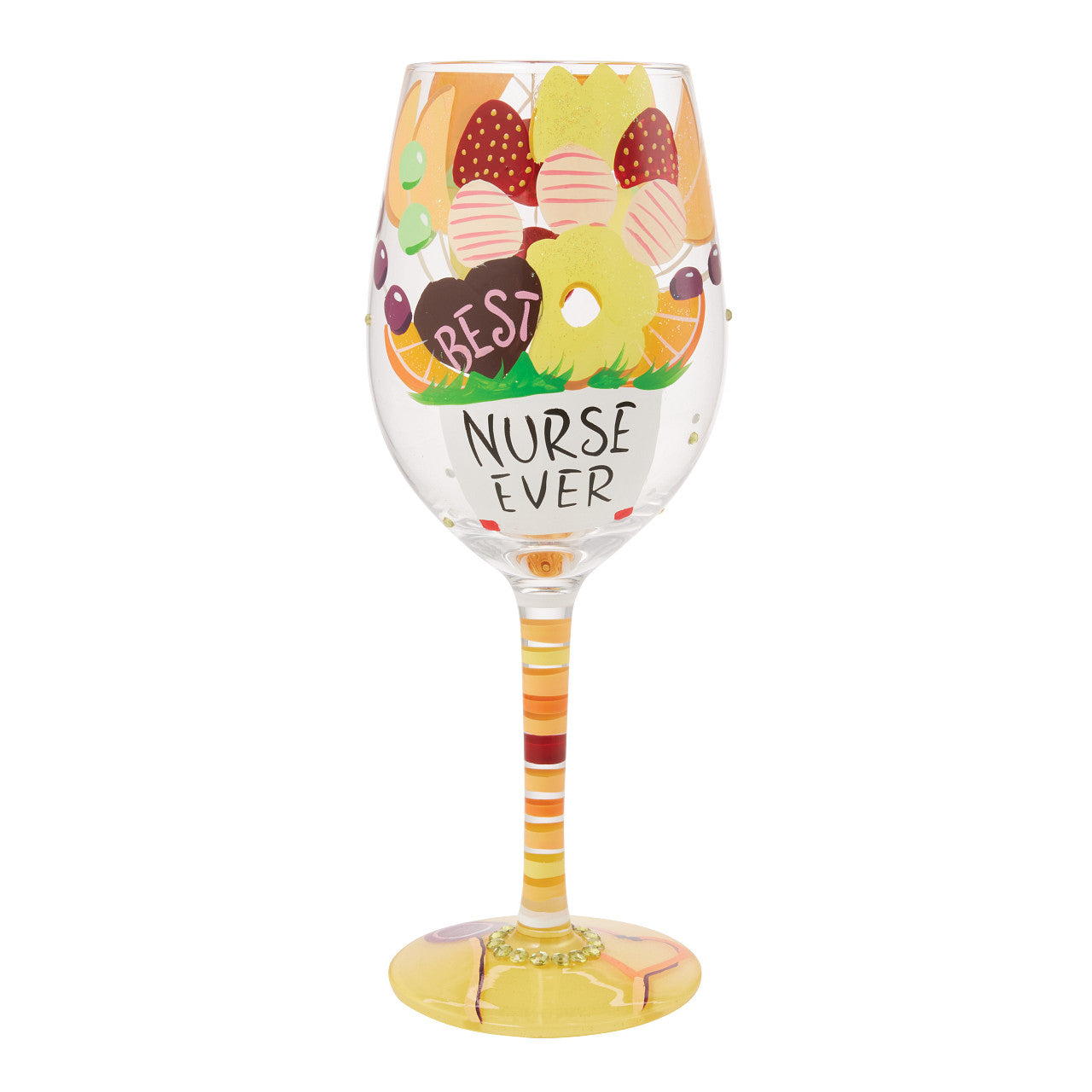 Best Nurse Ever Wine Glass - Lolita -Hand-Painted