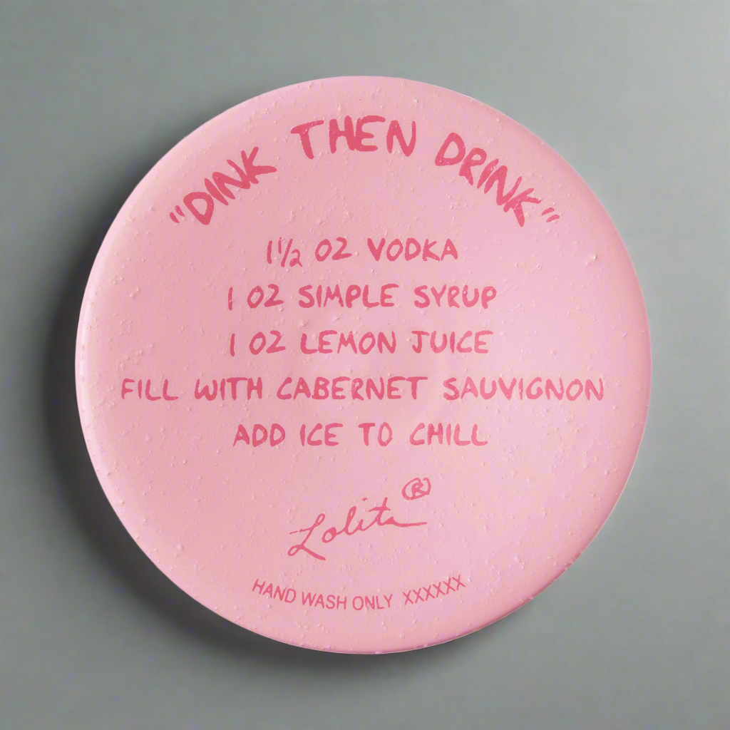 Dink then Drink Wine Glass- Lolita -Hand-Painted