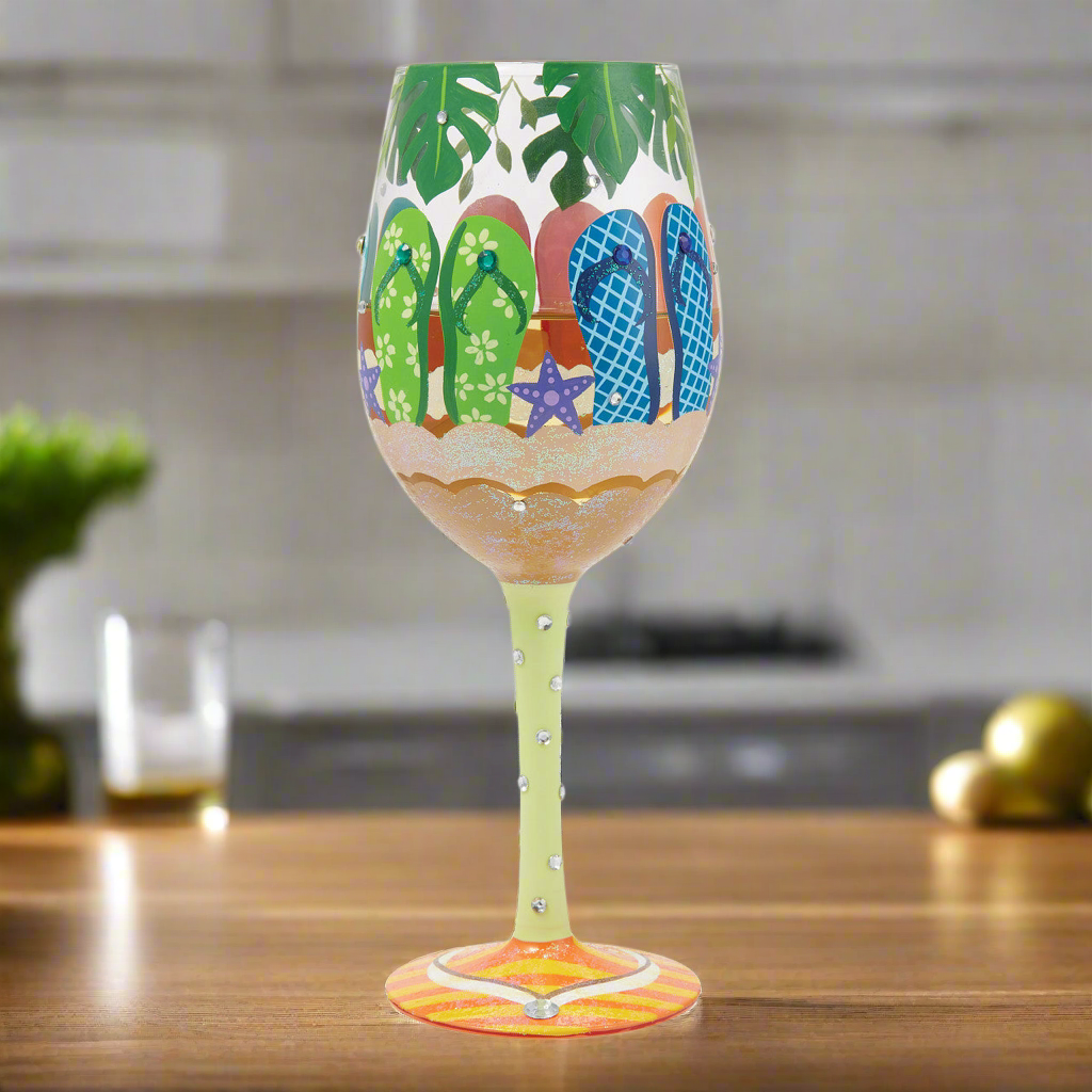 Stuck in the Sand Wine Glass- Lolita -Hand-Painted