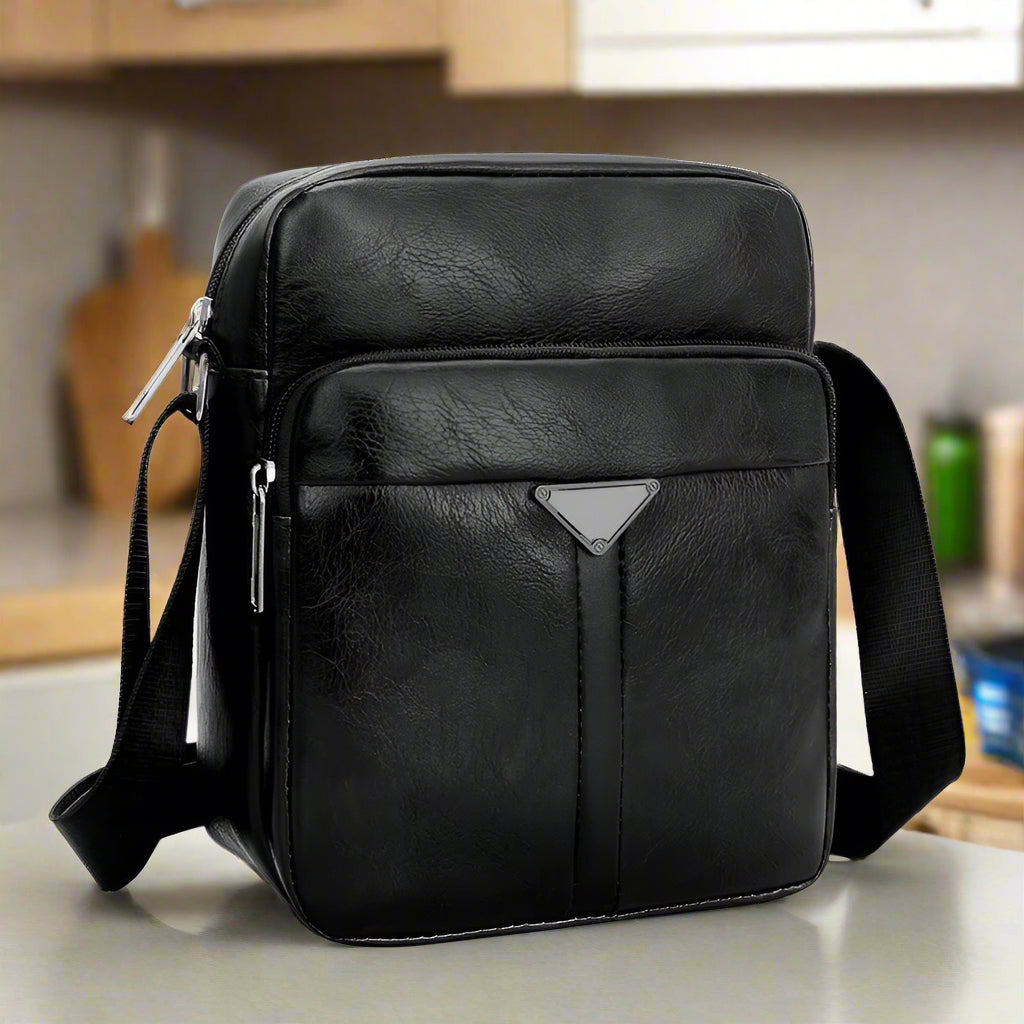 Luxury Brand Vintage Men Bag Fashion PU Leather Shoulder Bag Business Messenger Crossbody Bag Large Capacity Male Casual Handbag - AroundTheWineCooler