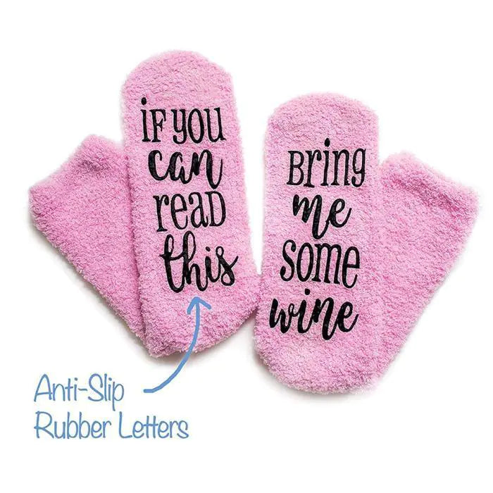 Bring Me Some Wine Printed Socks