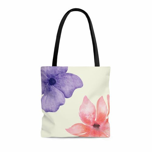 Fresh Floral Print Beach Shopper Tote Bag Medium - AroundTheWineCooler