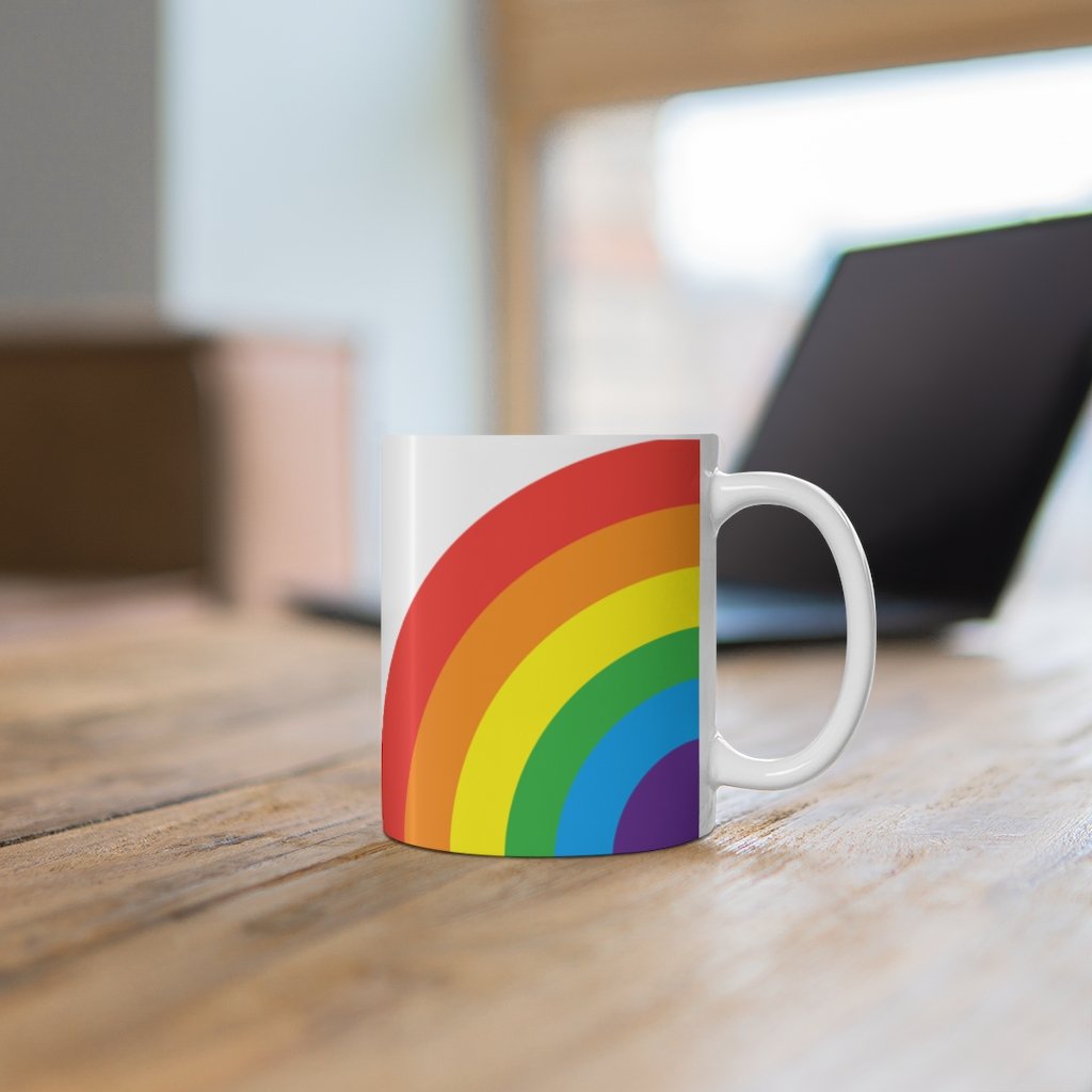 Rainbow Love Mug 11oz - AroundTheWineCooler
