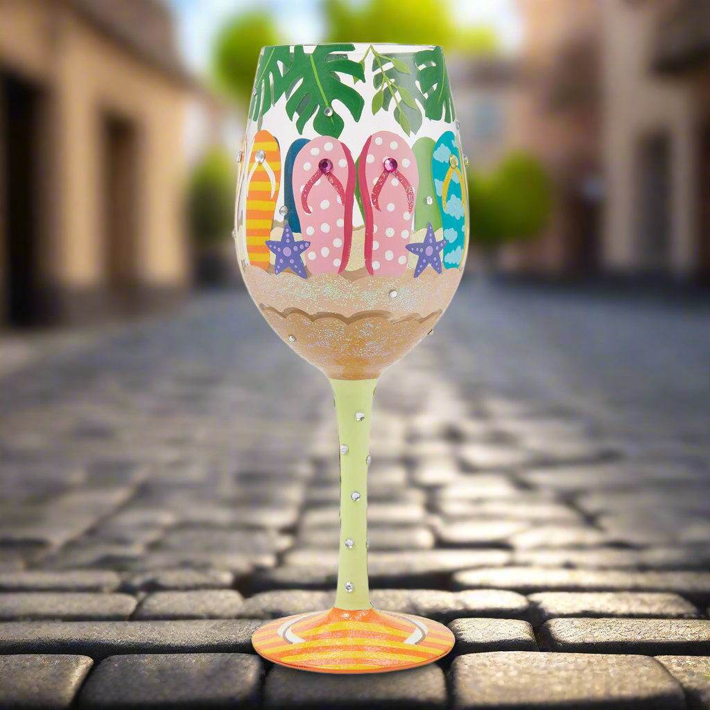 Stuck in the Sand Wine Glass- Lolita -Hand-Painted