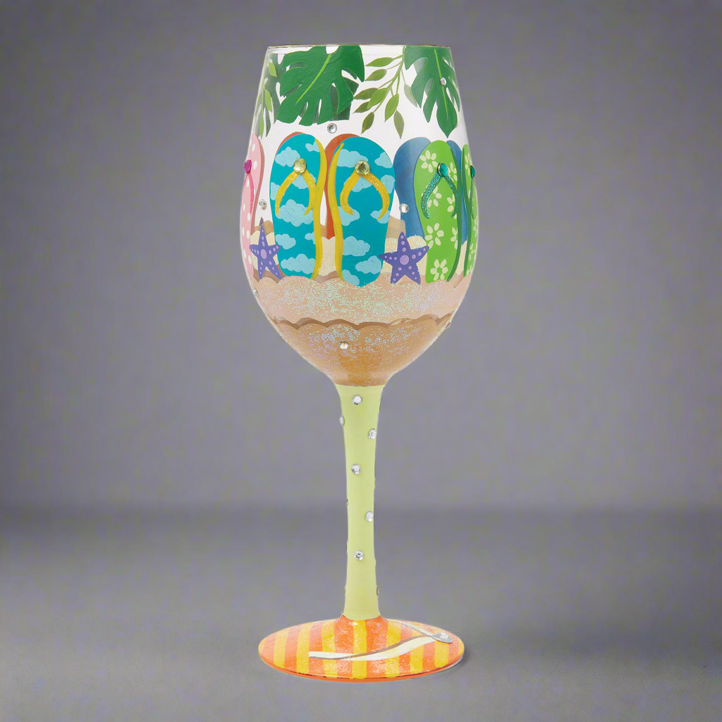 Stuck in the Sand Wine Glass- Lolita -Hand-Painted
