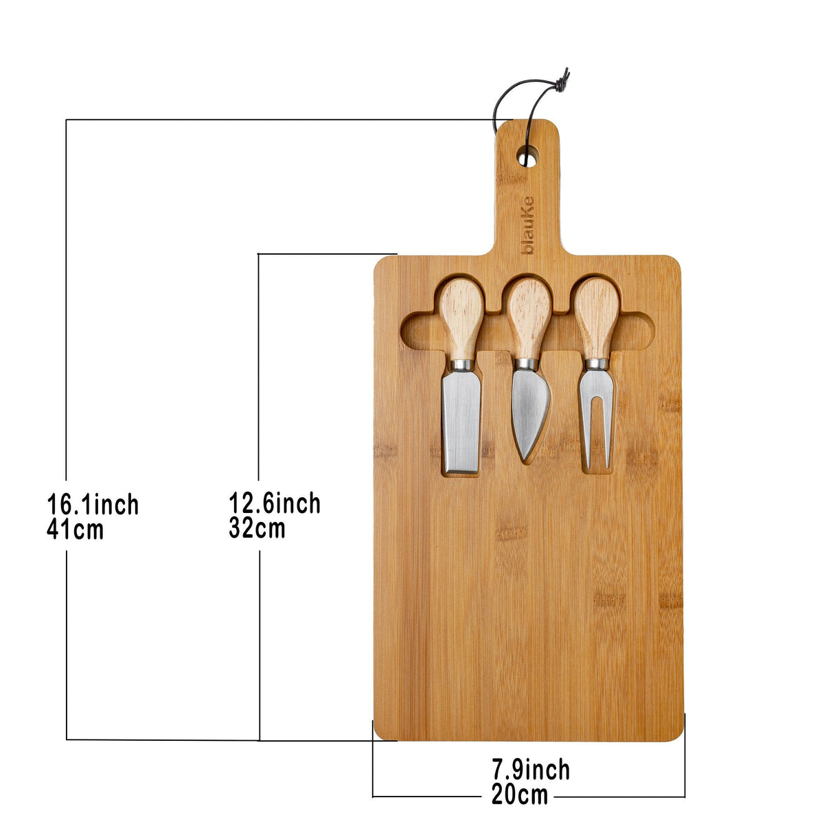 Bamboo Cheese Board and Knife Set - 12x8 inch Charcuterie Board - AroundTheWineCooler