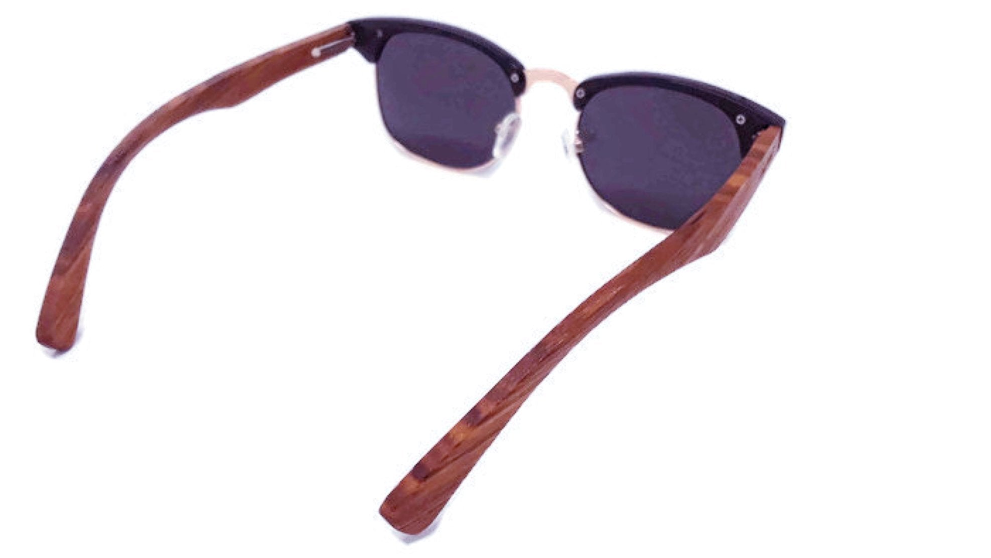 Real Walnut Wood Club Style Sunglasses, Polarized Lenses - AroundTheWineCooler