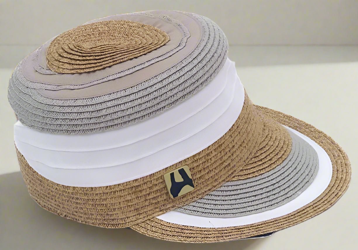 Grey Ribbon Visor Hat - AroundTheWineCooler
