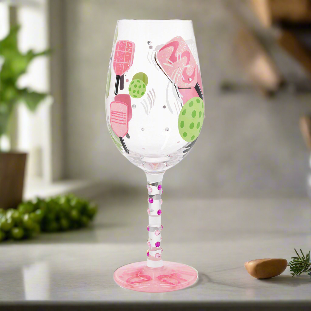 Dink then Drink Wine Glass- Lolita -Hand-Painted