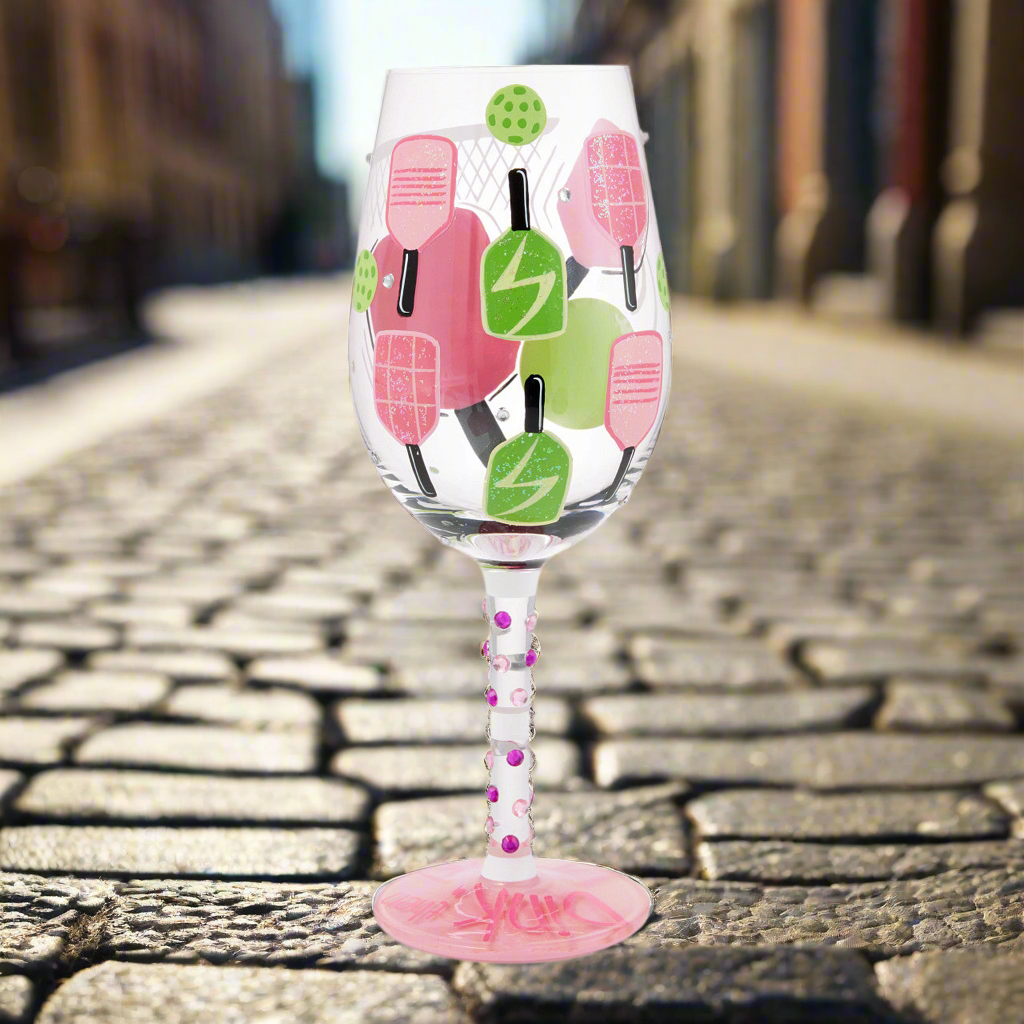 Dink then Drink Wine Glass- Lolita -Hand-Painted