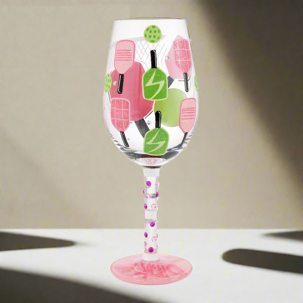 Dink then Drink Wine Glass- Lolita -Hand-Painted
