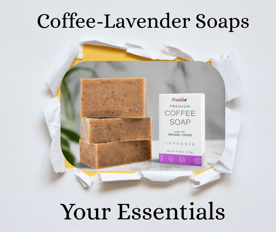Lavender - Premium Coffee Soap Bar (Pack of 3 Bars) - AroundTheWineCooler